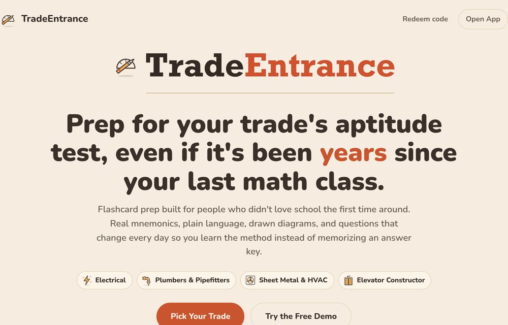 The TradeEntrance home page